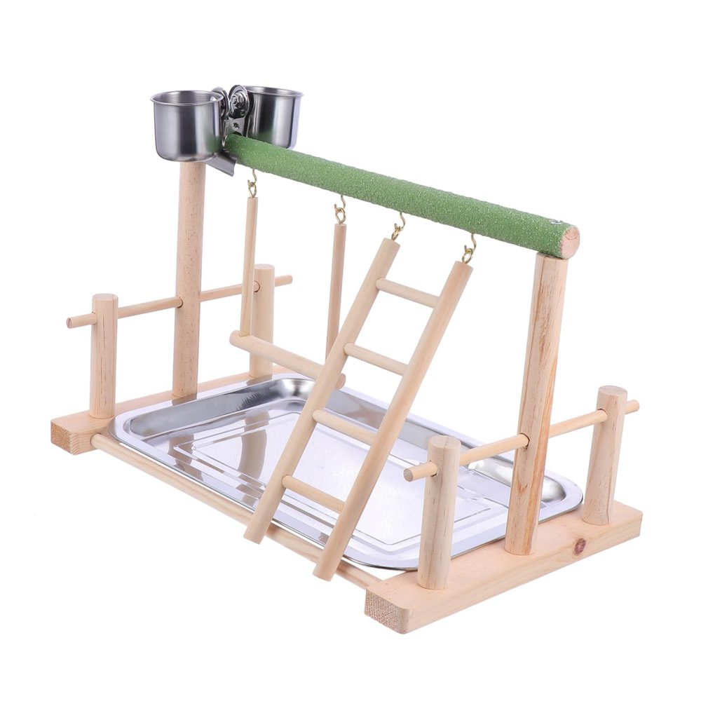 FOMIYES Parrot Playstand with Perches and Climbing Frame