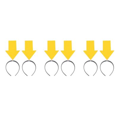 DOITOOL 6-Pack Yellow Arrow Headbands – Funny Costume Headwear