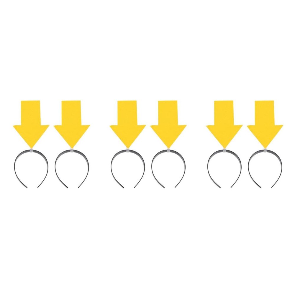 DOITOOL 6-Pack Yellow Arrow Headbands – Funny Costume Headwear