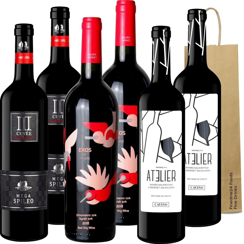 OREA-FEINKOST.de - Red Wine Highlights Greek Red Wine Package 3x2