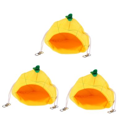 Housoutil 3-Piece Yellow Pineapple Hamster Nest Set