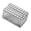 Transparent Tabletop Tissue Box with Grid Strips, Silver view 1