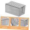 Transparent Tabletop Tissue Box with Grid Strips, Silver view 3