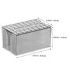 Transparent Tabletop Tissue Box with Grid Strips, Silver view 4