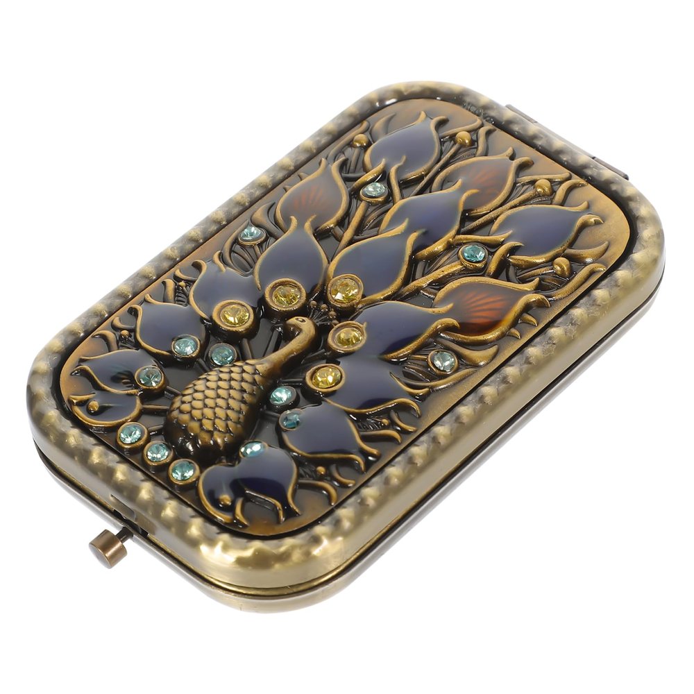 Zinc Alloy and Glass Pocket Mirror, Double-Sided
