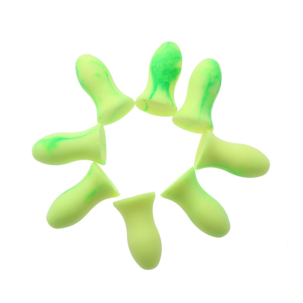 Noise-Reducing Earplugs, 4 Pairs, PU Foam, Light Green