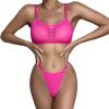 FGUUTYM Sexy Lingerie Set for Women, Adjustable Bra, Sexy Bottom, Sheer Panties, Patent-Look Women's Lingerie (Pink, S) view 1