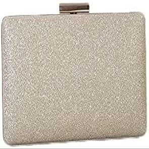 RajoNN Women's Evening Clutch Handbag, Glittery Matte Crossbody Shoulder Bag (Black/Gold)