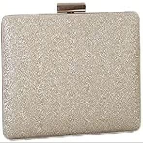 RajoNN Women's Evening Clutch Handbag, Glittery Matte Crossbody Shoulder Bag (Black/Gold)