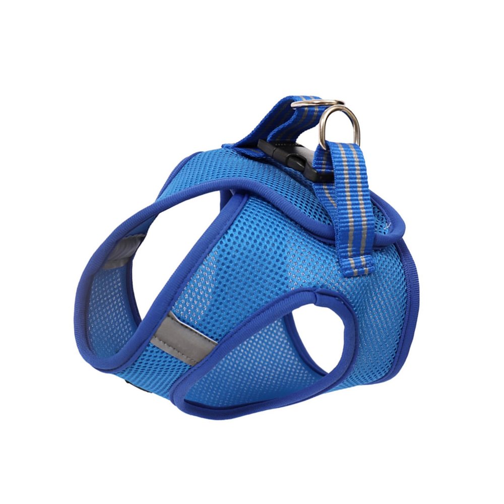 FRCOLOR 2-Piece Blue Mesh Vest Harness Set for Cats, Adjustable and Lightweight, Sizes XS–L
