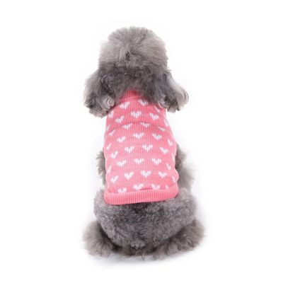 Angoily Knit Sweater for Dogs with Heart Pattern