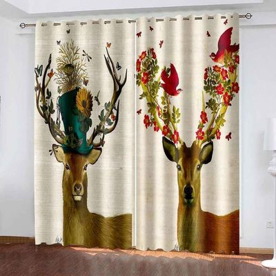 3D Moose Blackout Curtains for Kids’ Rooms