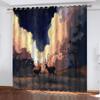 Blackout Curtain with Grommets, Sound-Reducing, 3D Jungle Deer Design view 1