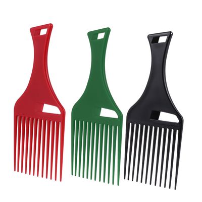 Afro Comb Pack, Plastic, 12 Teeth, for Thick, Curly Hair