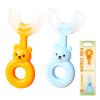 2 U-Shaped Children's Toothbrushes in Different Colors for Babies and Toddlers view 1