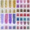 1 Bottle Rose Gold and Silver Nail Art Glitter Sequin Charms Mix, 3D Glitter Pigment Powder, DIY Gel Nail Decorations, 162-1, 10 ml view 3