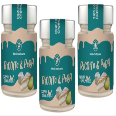 3-Pack MAD PASTICCERIA Ricotta and Pear Spreadable Cream, 200 g Jars