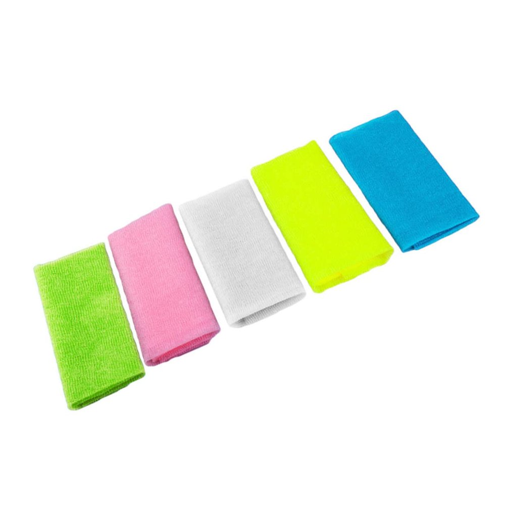 FOMIYES 5-Pack Nylon Exfoliating Bath Towels for Shower, Dead Skin Removal, Rich Lather, for Women and Men