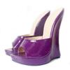 PROMI 18 cm High Heels, Horseshoe Heel, Fish-Mouth Sandals, Purple, EU 39 view 1