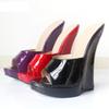 PROMI 18 cm High Heels, Horseshoe Heel, Fish-Mouth Sandals, Purple, EU 39 view 2