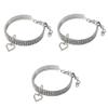 Angoily 3-Piece Elegant Heart-Shaped Pet Collar Set with Crystals for Cats and Dogs, White view 1