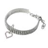 Angoily 3-Piece Elegant Heart-Shaped Pet Collar Set with Crystals for Cats and Dogs, White view 2