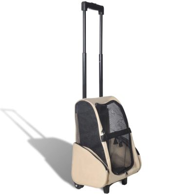 ARKEM Multifunctional Foldable Beige Pet Trolley Travel Bag