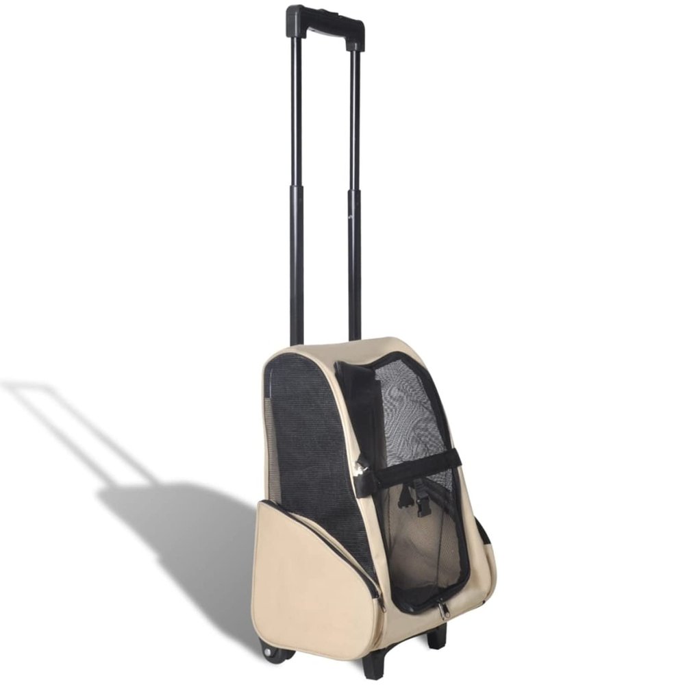 ARKEM Multifunctional Foldable Beige Pet Trolley Travel Bag