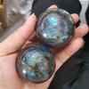 WIOSEN Positive Energy Crystal, Natural Labradorite Crystal Ball, Polished, 60 mm, for Home Decoration view 2