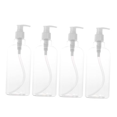 4-Piece 500 ml Refillable Pump Bottles, PET and PP