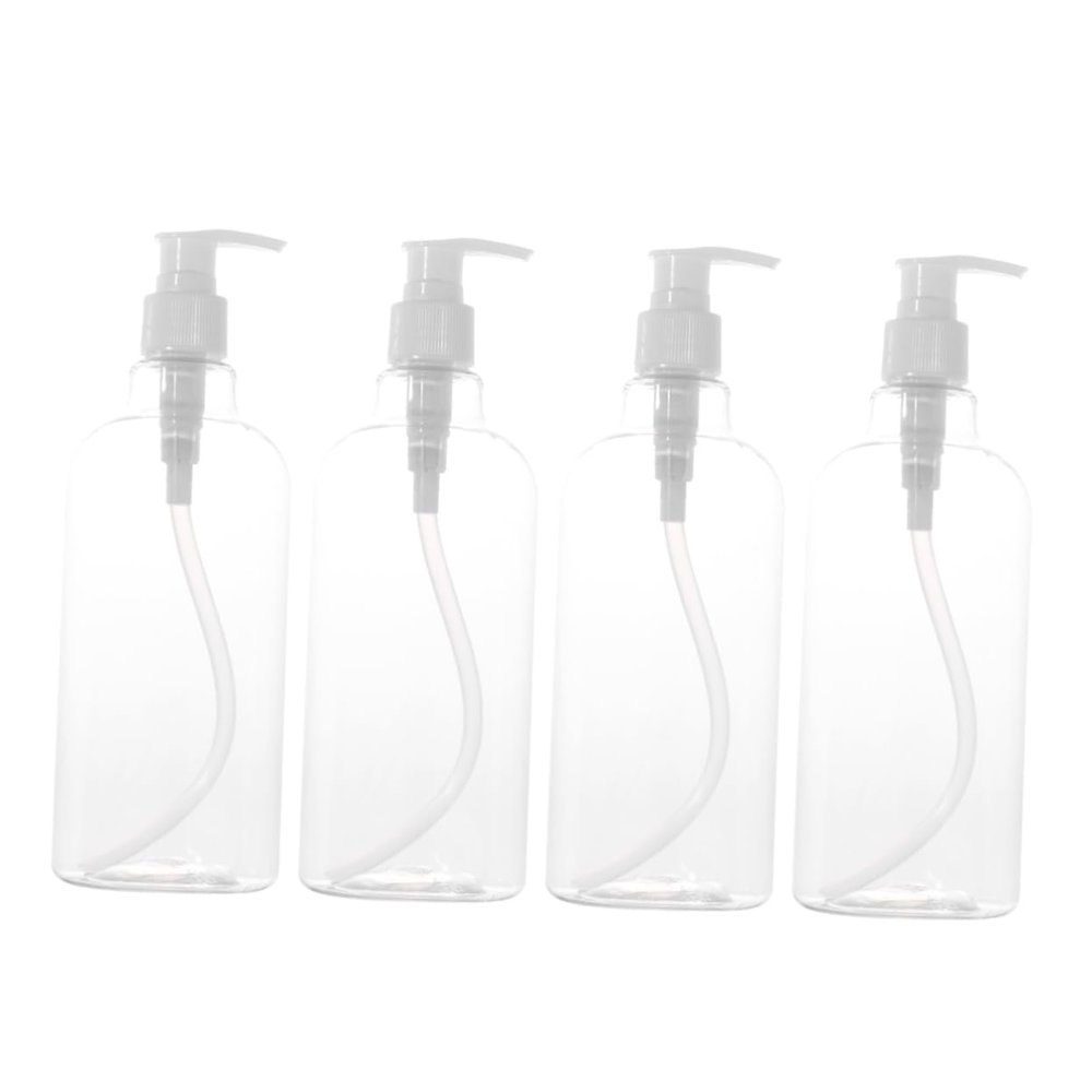 4-Piece 500 ml Refillable Pump Bottles, PET and PP