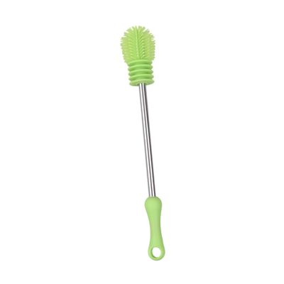 Baby Bottle Cleaning Brush with Long Handle and Silicone Head, Green