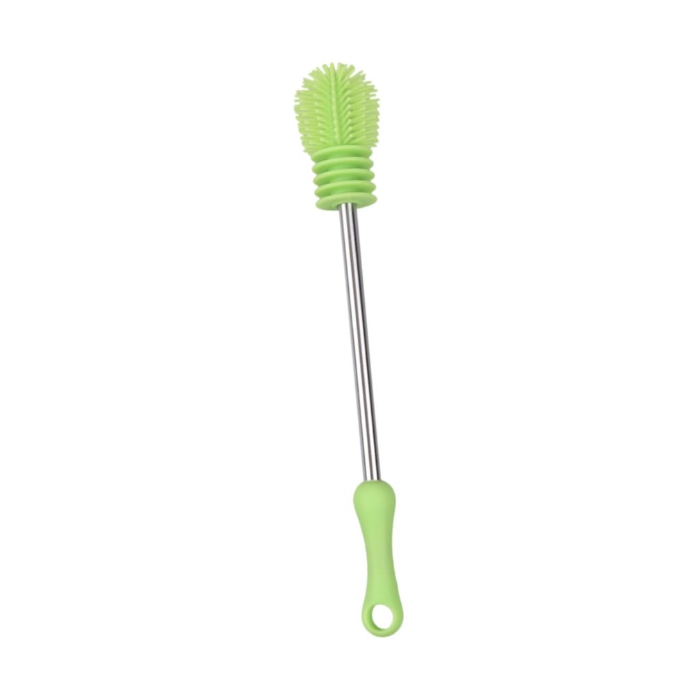 Baby Bottle Cleaning Brush with Long Handle and Silicone Head, Green