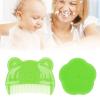 Baby Bath Brush Set, 2-Piece Silicone Scalp Brush and Comb, Green view 2
