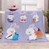 AKATIE 3D Cartoon Rabbit Plush Blanket, 100 x 130 cm, Light Purple, Soft Microfiber Flannel Baby Blanket view 1