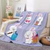 AKATIE 3D Cartoon Rabbit Plush Blanket, 100 x 130 cm, Light Purple, Soft Microfiber Flannel Baby Blanket view 2