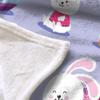 AKATIE 3D Cartoon Rabbit Plush Blanket, 100 x 130 cm, Light Purple, Soft Microfiber Flannel Baby Blanket view 4