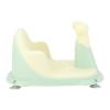 Baby Bath Seat with Water Pump Button, Foldable Backrest and Suction Cups, Green view 2