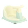 Baby Bath Seat with Water Pump Button, Foldable Backrest and Suction Cups, Green view 4