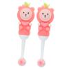 Cute Bear Children's Toothbrushes, 2-Pack, Silicone, Pink view 1