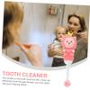 Cute Bear Children's Toothbrushes, 2-Pack, Silicone, Pink view 3