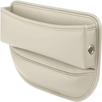 Obumi Car Seat Gap Organizer for Pick-Up Leaf, PU Leather, Beige