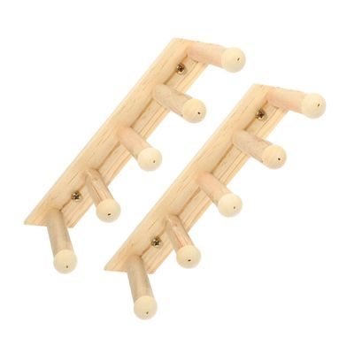 Wall-Mounted Wooden Cat Steps, 2 Pieces, Beige Plastic
