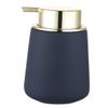 Blue Ceramic Liquid Dispenser Bottle with Push Mechanism view 1
