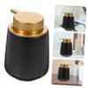 Blue Ceramic Liquid Dispenser Bottle with Push Mechanism view 4