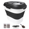 DDMOMMY 13.6/15.9 kg Foldable Dog Food Storage Container with Airtight Lids, Wheels, Scoop and 2 Food Containers view 1