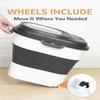 DDMOMMY 13.6/15.9 kg Foldable Dog Food Storage Container with Airtight Lids, Wheels, Scoop and 2 Food Containers view 4