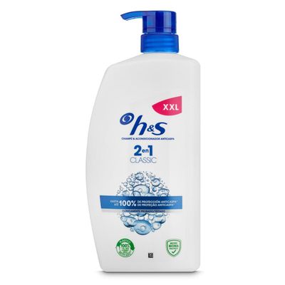 H&S Classic 2-in-1 Anti-Dandruff Shampoo and Conditioner, Deep Cleansing, 1 L