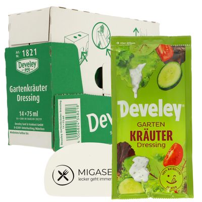 Develey Salad Dressing 14 x 75 ml (Garden Herbs), Free Dough Scraper from MIGASE