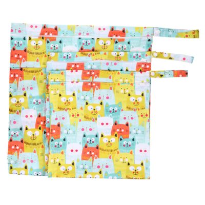 ifundom 3-Piece Waterproof Reusable Wet Bags, Wet-Dry Diaper Storage Bags